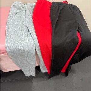 Kids' Gray, Red, and Black Jogger Pants Set